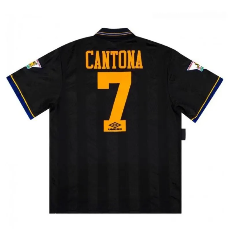 Manchester United CANTONA 1993 1995 Retro Away Jersey - Black