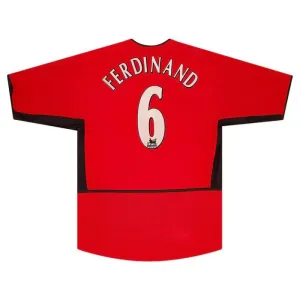 Manchester United FERDINAND 2002 2004 Maillot domicile rétro - Rouge