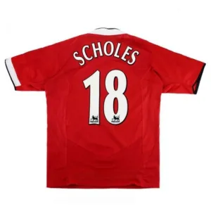 Manchester United SCHOLES 2004 2006 Maillot domicile rétro - Rouge