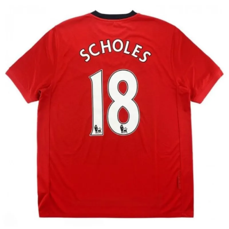 Manchester United SCHOLES 2009/10 Retro Home Jersey - Red