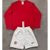Manchester United Kids' Long Sleeve Retro Jersey + Shorts 2007/08 Home - Red