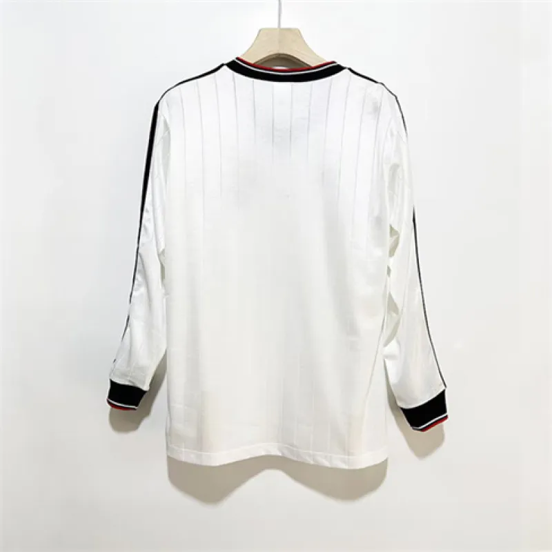 Maglia retro maniche lunghe di trasferta di Manchester United nel 1982/83 - Bianca