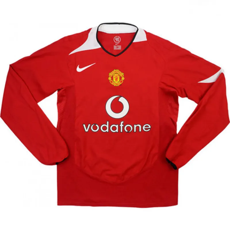 Manchester United 2005/06 Home Long Sleeve Retro Jersey - Red