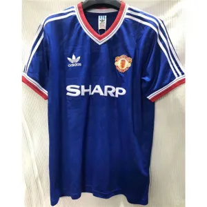 Troisième maillot rétro bleu de Manchester United en 1986