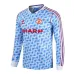 Manchester United 1990 - 92 Away - Blue Retro Long - Sleeve Jersey