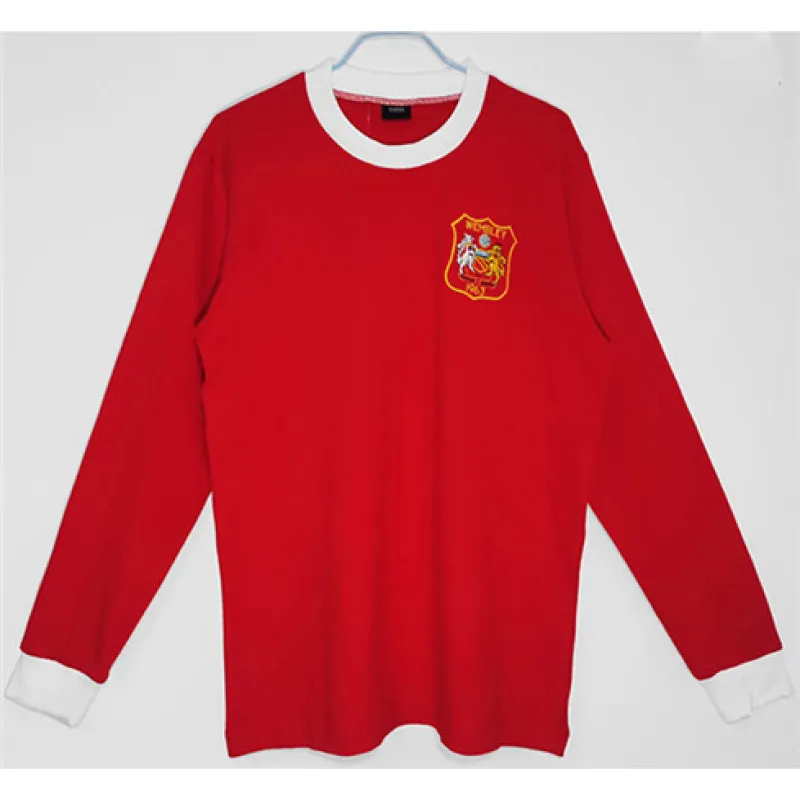 Maillot rétro à manches longues domicile rouge de Manchester United en 1963