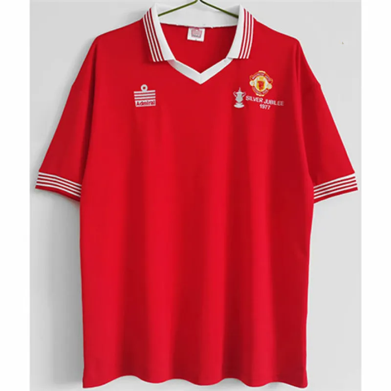 Maillot rétro domicile de Manchester United 1977 - Rouge