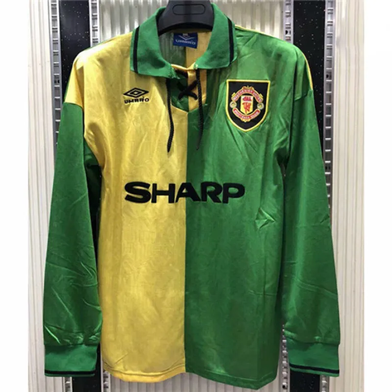 Manchester United Retro Long-Sleeve Jersey 1992 - 94 - Green/Yellow