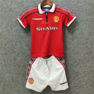 Manchester United Kinder Retro Trikot 1998/99 Heim - Rot