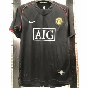 Maillot rétro d'extérieur de Manchester United 2007/08 - Noir