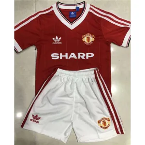 Manchester United Kinder Retro Trikot 1984 Heim - Rot