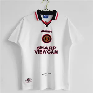 Maillot rétro d'extérieur de Manchester United 1996/97 - Blanc
