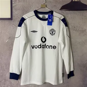 Manchester United Retro Langärmel-Auswärts-Trikot 1999/00 - Weiß