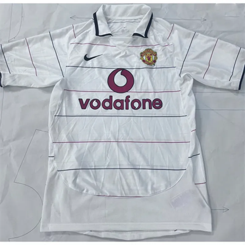 Maillot rétro d'extérieur de Manchester United 2004-06 - Blanc