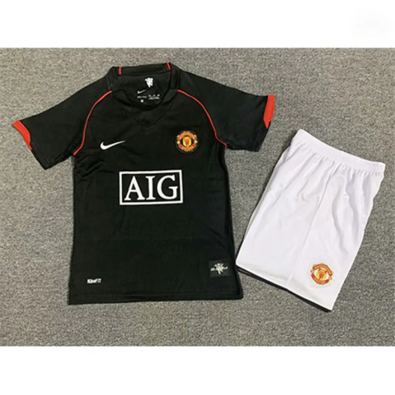 Manchester United Kids' Retro Jersey 2007/08 Away - Black
