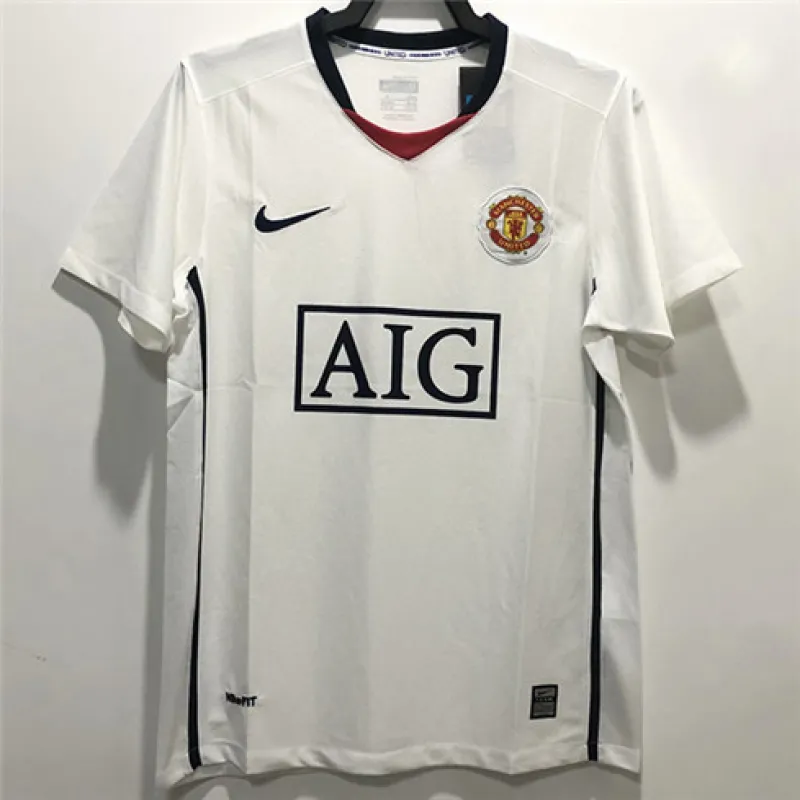 Maillot rétro d'extérieur de Manchester United 2009 - Blanc