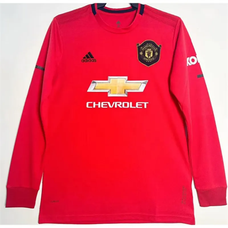 Maillot rétro à manches longues de domicile de Manchester United 2019/20 - Rouge