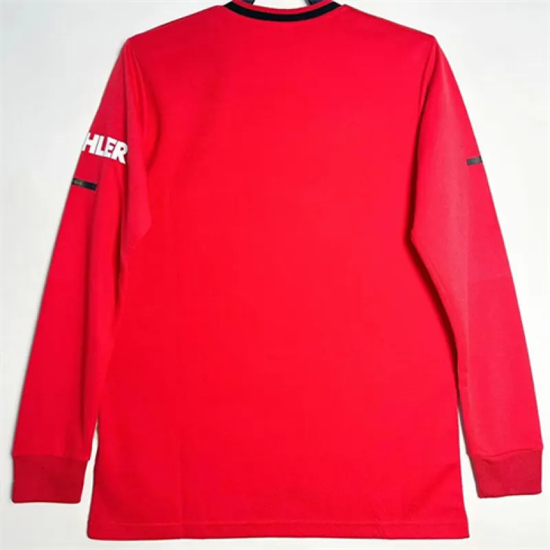 Maillot rétro à manches longues de domicile de Manchester United 2019/20 - Rouge