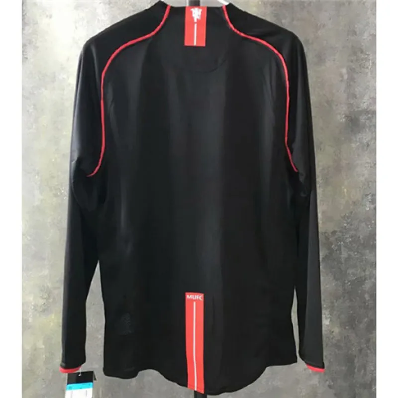 Manchester United Retro Long-Sleeve Third Jersey 2007/08 - Black