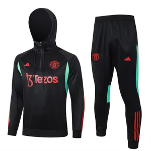 Costume de sport avec capuche de Manchester United 2024/25 Noir