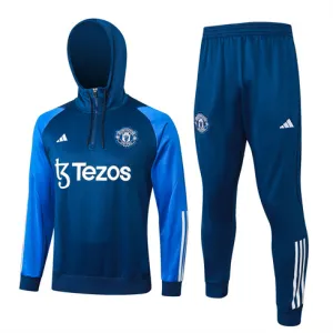 Costume de sport avec capuche de Manchester United 2024/25 Bleu