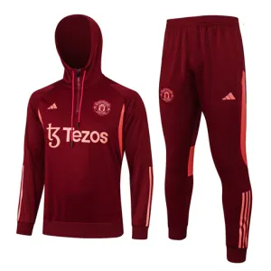 Costume de sport avec capuche de Manchester United 2024/25 Rouge vin