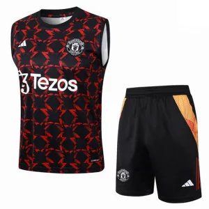 Manchester United Shorts und Weste Set 2024/25 Schwarz/Rot