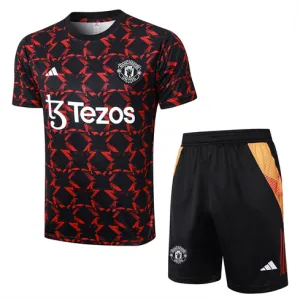 Maillot de formation + Short de Manchester United 2024/25 Noir/Rouge