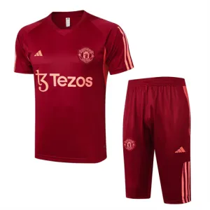 Maillot de formation + Short de Manchester United 2024/25 Rouge vin