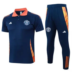 Chemise Polo de formation + Pantalons de Manchester United 2024/25 Bleu