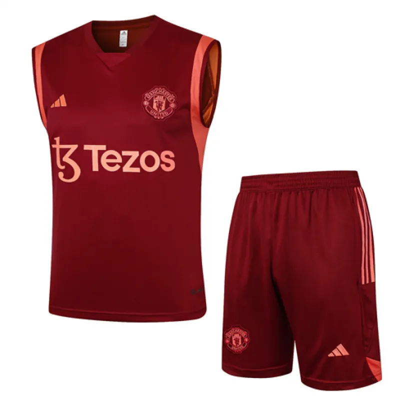Set di shorts e gilet di Manchester United 2024/25 Rosso vino