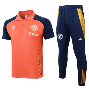 Chemise Polo de formation + Pantalons de Manchester United 2024/25 Orange