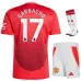 Set di maglia per bambini di casa di Manchester United con Garnacho 2024/25 - Rosso