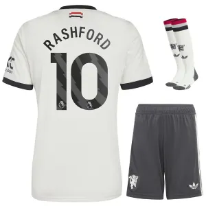 Rashford Manchester United 2024/25 Kids' Third Jersey Set - White