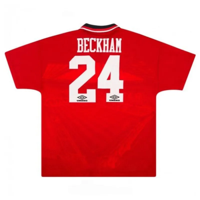 Maglia retro di Beckham per Manchester United, casa 1994-1996 - Rosso