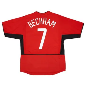 Maillot rétro de Beckham pour Manchester United, domicile 2002-2004 - Rouge