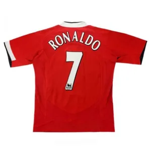 Maillot rétro de Cristiano  Ronaldo pour Manchester United, domicile 2004-2006 - Rouge