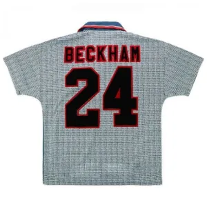 Maillot rétro de Beckham pour Manchester United, à l'extérieur 1995/96 - Gris