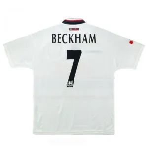 Maillot rétro de Beckham pour Manchester United, à l'extérieur 1997-1999 - Gris