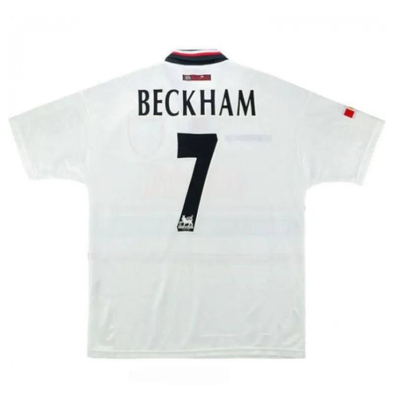 Camisa retro de Beckham de Manchester United, visitante 1997-1999 - Gris