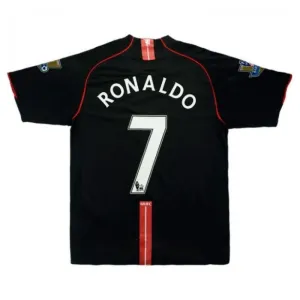 Maillot rétro de Cristiano Ronaldo pour Manchester United, à l'extérieur 2007/08 - Noir