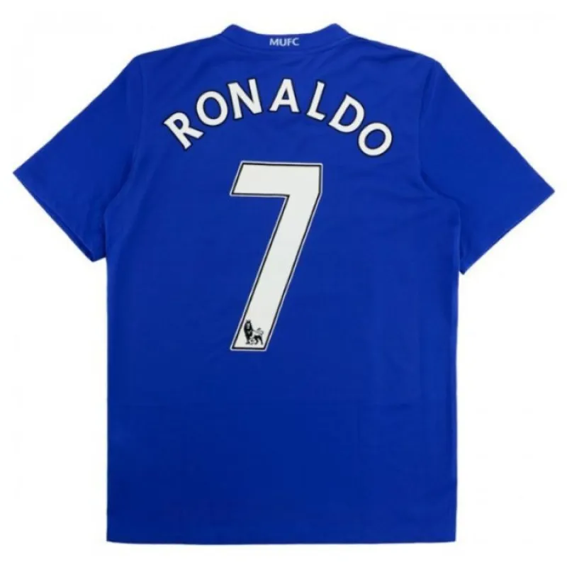 Troisième maillot rétro de Cristiano Ronaldo pour Manchester United 2008/09 - Bleu
