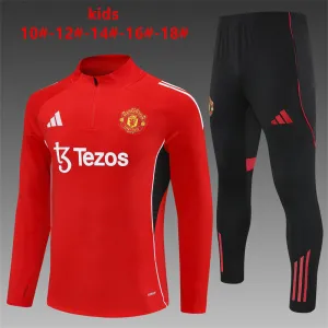 Manchester United 2025/26 Kinder Sportanzug Rot