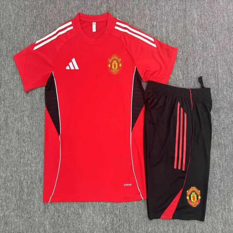 Manchester United 2025/26 Ensemble Entraînement Enfan Rouge