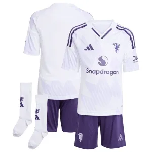 Set di maglia bambini in trasferta del Manchester United 2025/26 - Bianco