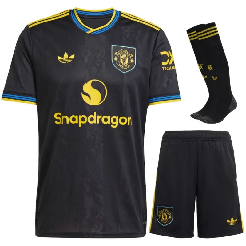 Manchester United 2025/26 Third Kids Kit Jersey - Black