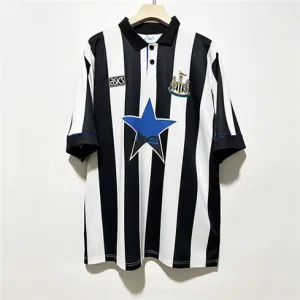 Newcastle United 1993-95 Retro Heimtrikot - Schwarz/Weiß