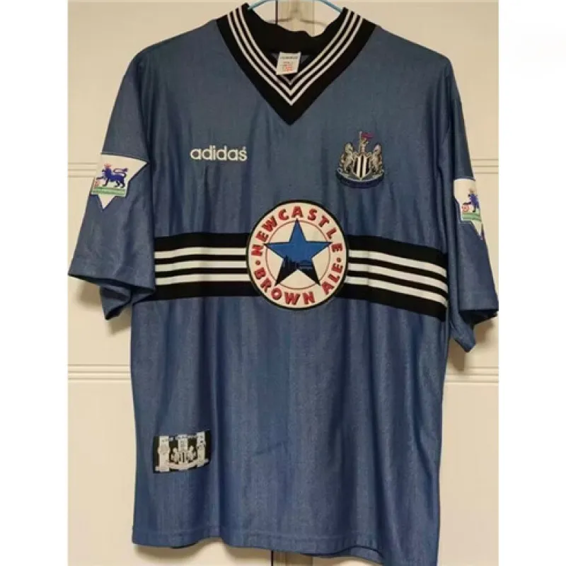 Newcastle United 1995/96 Retro Auswärtstrikot getragen von Alan Shearer - Blau