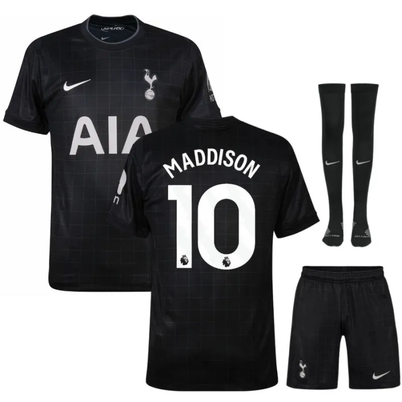 Tottenham Hotspur MADDISON 2025/26 Maglia da trasferta Bambino con Pantaloncini - Nera