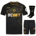 Set di maglie per bambini di trasferta di Wolverhampton Wanderers 2024/25 - Nero